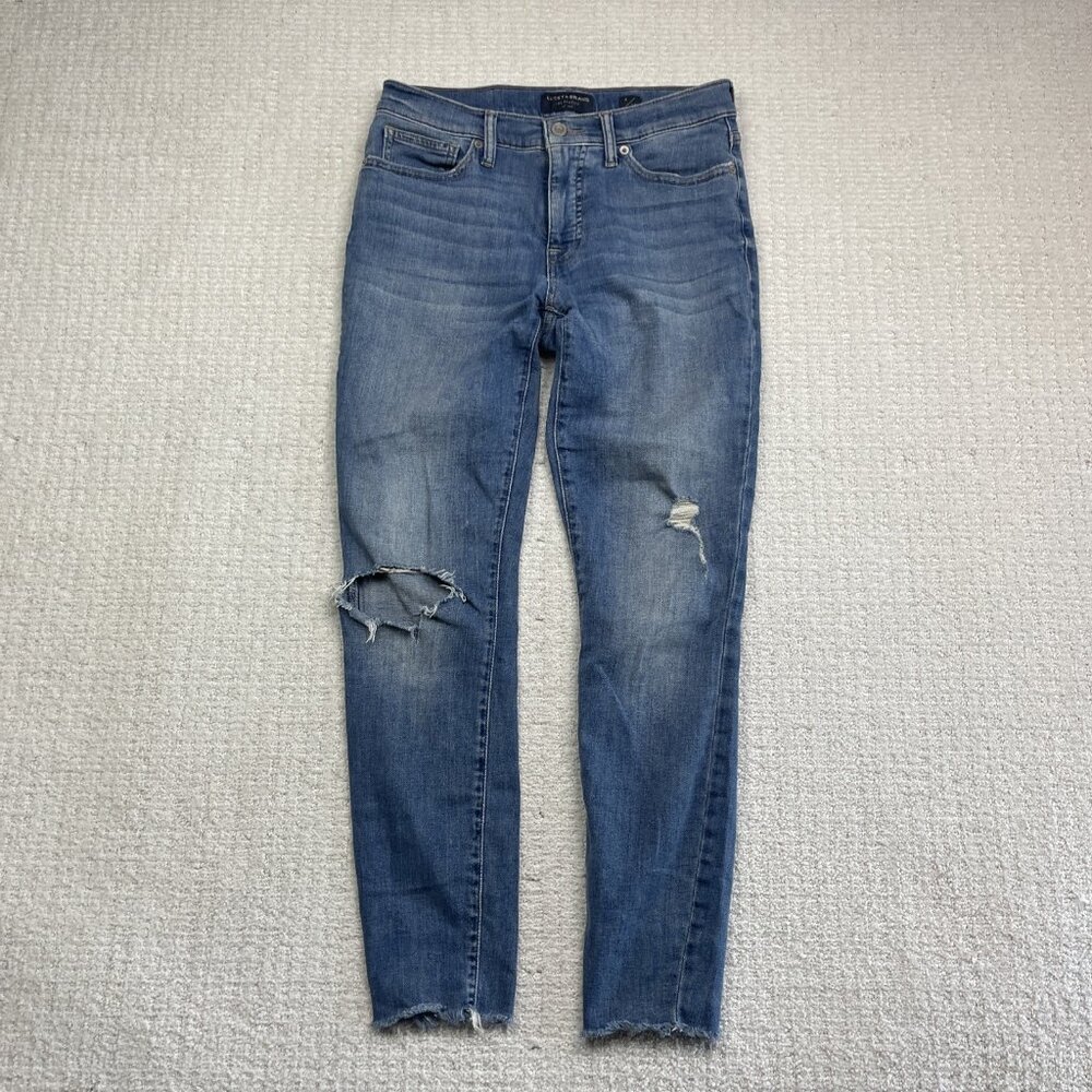 LUCKY BRAND Ava Super Skinny Medium Wash Denim Mid-Rise Jeans Size 4 / 27 Ankle